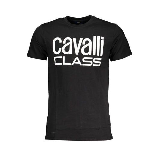 Cavalli Class Black Cotton T-Shirt Cavalli Class