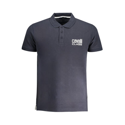 Cavalli Class Blue Cotton Polo Shirt Cavalli Class