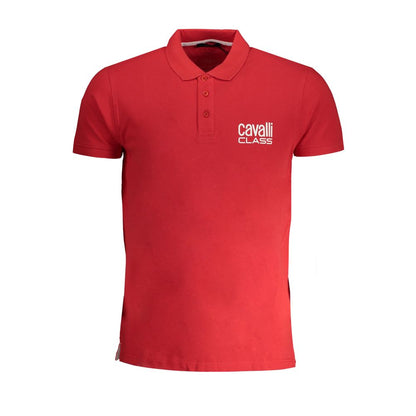 Cavalli Class Red Cotton Polo Shirt Cavalli Class