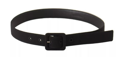 Dolce & Gabbana Black Velvet Leather Logo Waist Buckle Belt Dolce & Gabbana