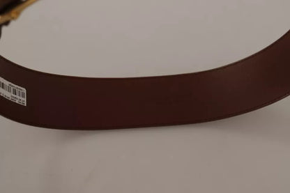 Dolce & Gabbana Brown Wide Waist Leather Gold Oval Metal Buckle Belt Dolce & Gabbana