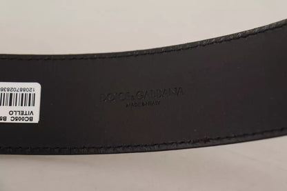 Dolce & Gabbana Dark Brown Leather Logo Engraved Metal Buckle Belt Dolce & Gabbana