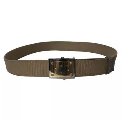 Dolce & Gabbana Brown Canvas Square Metal Buckle Men Belt Dolce & Gabbana