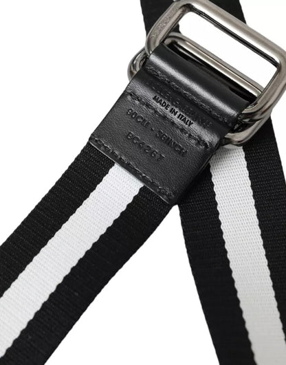 Dolce & Gabbana Orange Canvas Logo Print Metal Buckle Men Belt Dolce & Gabbana