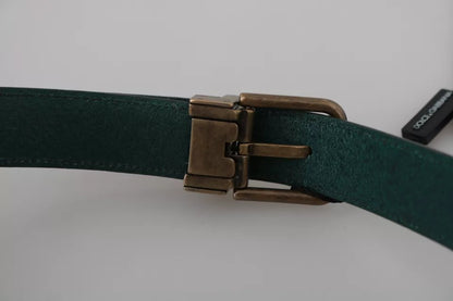 Dolce & Gabbana Green Gold Buckle Waist Leather Belt Dolce & Gabbana