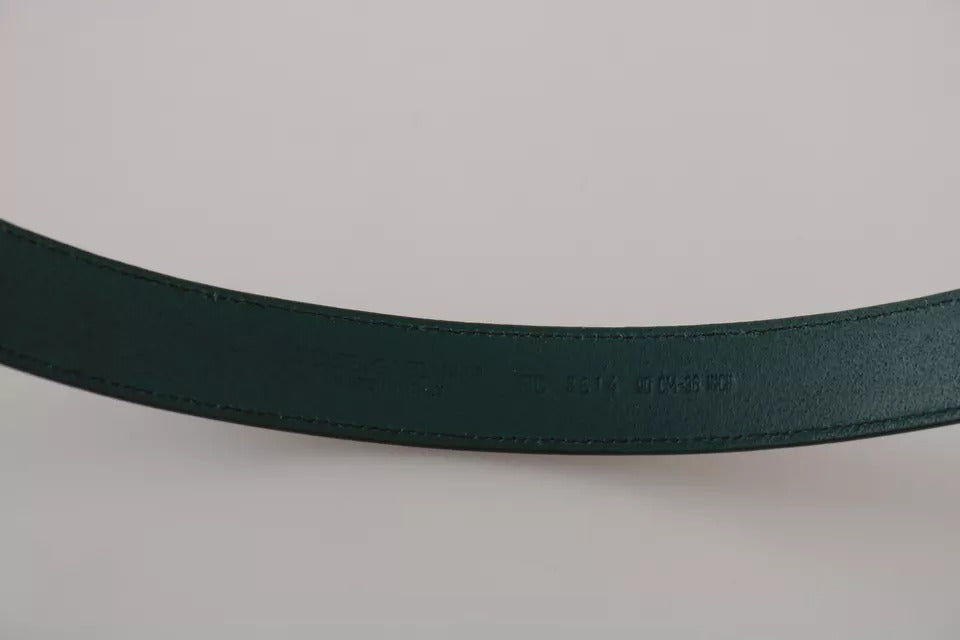 Dolce & Gabbana Green Gold Buckle Waist Leather Belt Dolce & Gabbana