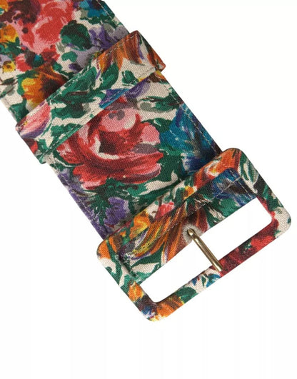 Dolce & Gabbana Multicolor Carretto Fabric Wide Waist Belt Dolce & Gabbana