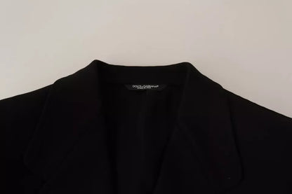 Dolce & Gabbana Black Wool Slim Fit Coat Jacket Blazer Dolce & Gabbana