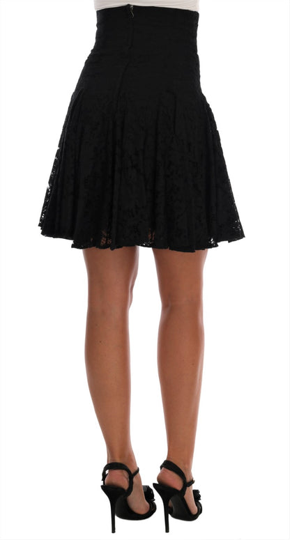 Dolce & Gabbana Elegant Floral Lace A-Line Mini Skirt Dolce & Gabbana