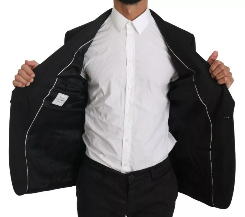 Dolce & Gabbana Black Single Breasted Formal Coat Blazer