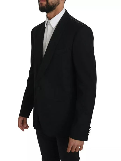 Dolce & Gabbana Black Single Breasted Formal Coat Blazer Dolce & Gabbana