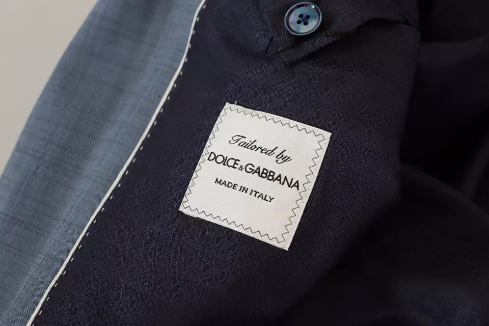 Dolce & Gabbana Blue Wool Stretch Slim Fit Jacket Blazer Dolce & Gabbana