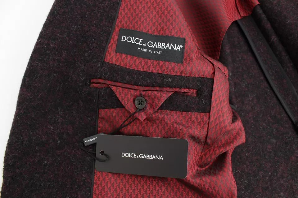 Dolce & Gabbana Bordeaux Alpaca Two Button Jacket Blazer Dolce & Gabbana