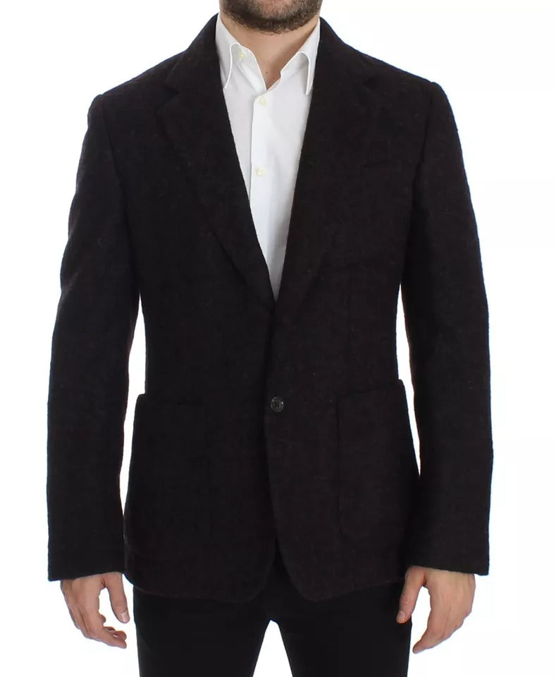 Dolce & Gabbana Bordeaux Alpaca Two Button Jacket Blazer Dolce & Gabbana