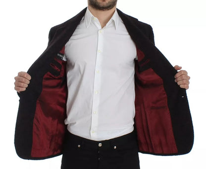 Dolce & Gabbana Bordeaux Alpaca Two Button Jacket Blazer Dolce & Gabbana