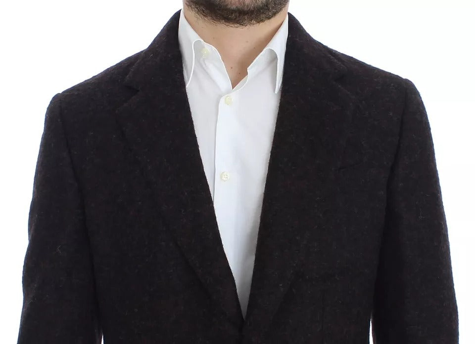 Dolce & Gabbana Bordeaux Alpaca Two Button Jacket Blazer Dolce & Gabbana