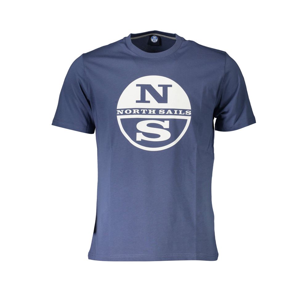 North Sails Blue Printed Round Neck Tee with Logo North Sails