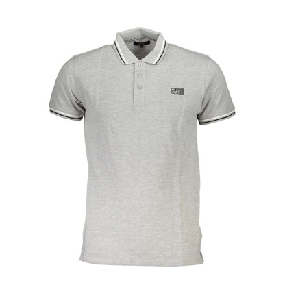 Cavalli Class Gray Cotton Polo Shirt Cavalli Class