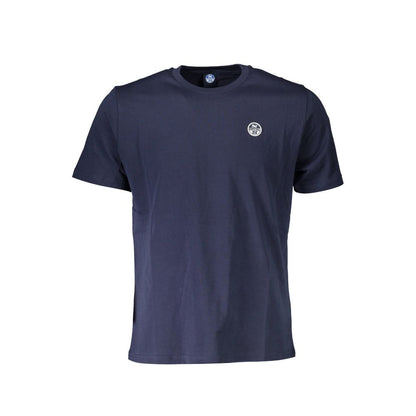 North Sails Chic Blue Cotton Tee with Sleek Logo Detail North Sails