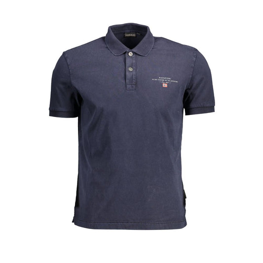 Napapijri Elegant Blue Cotton Polo with Embroidered Logo Napapijri