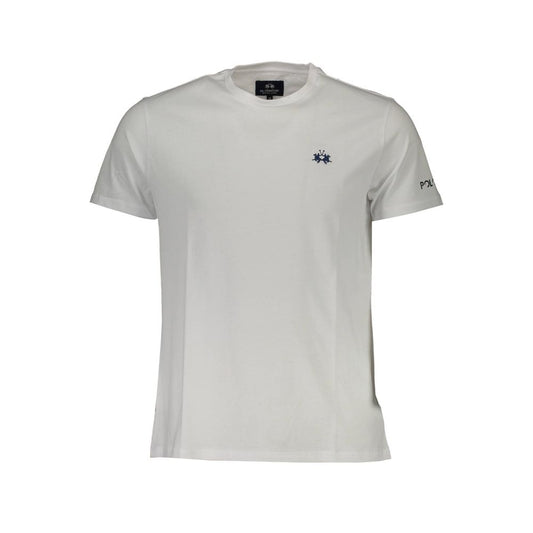 La Martina Embroidered Logo White Tee for Men La Martina