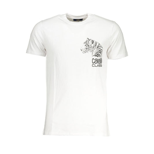 Cavalli Class White Cotton T-Shirt Cavalli Class