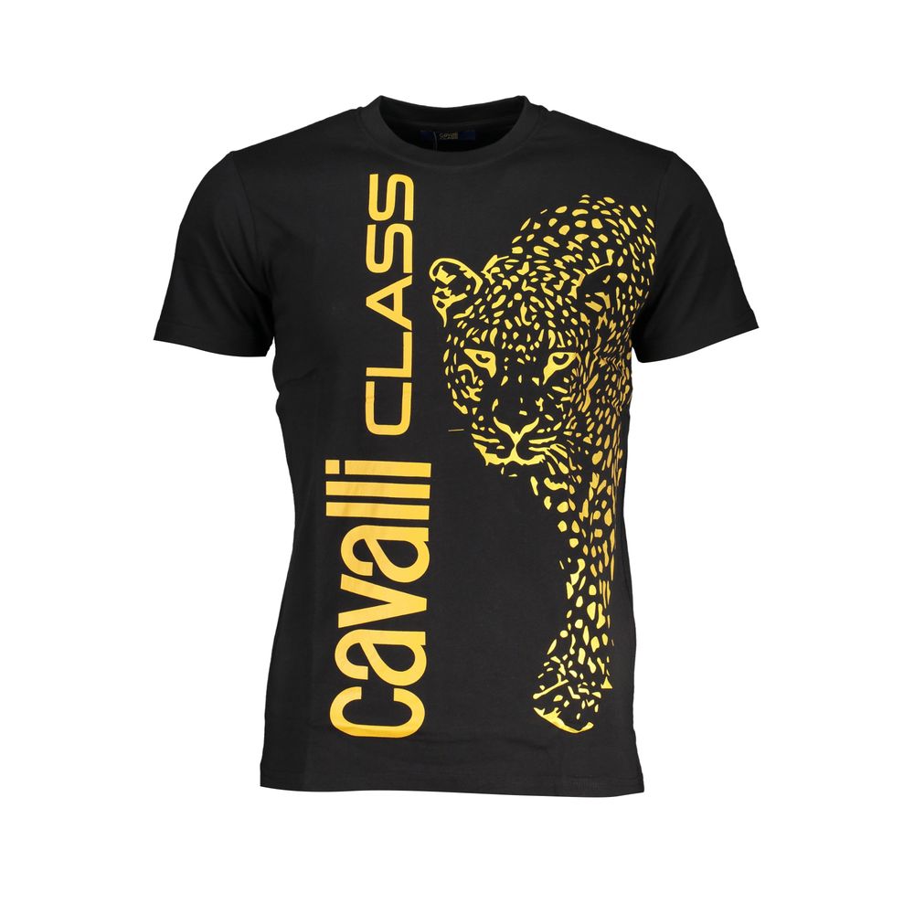 Cavalli Class Black Cotton T-Shirt Cavalli Class