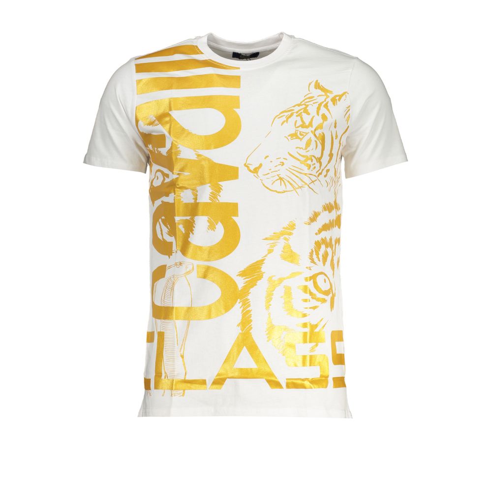 Cavalli Class White Cotton T-Shirt Cavalli Class