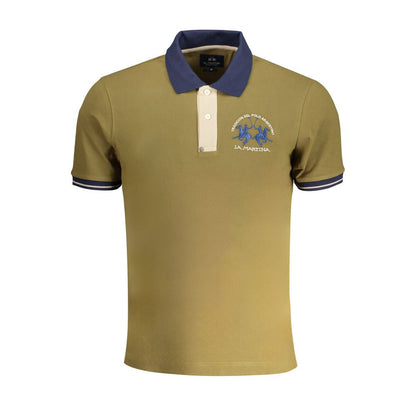 La Martina Green Cotton Polo Shirt La Martina