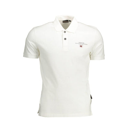 Napapijri Elegant White Cotton Polo with Embroidery Napapijri