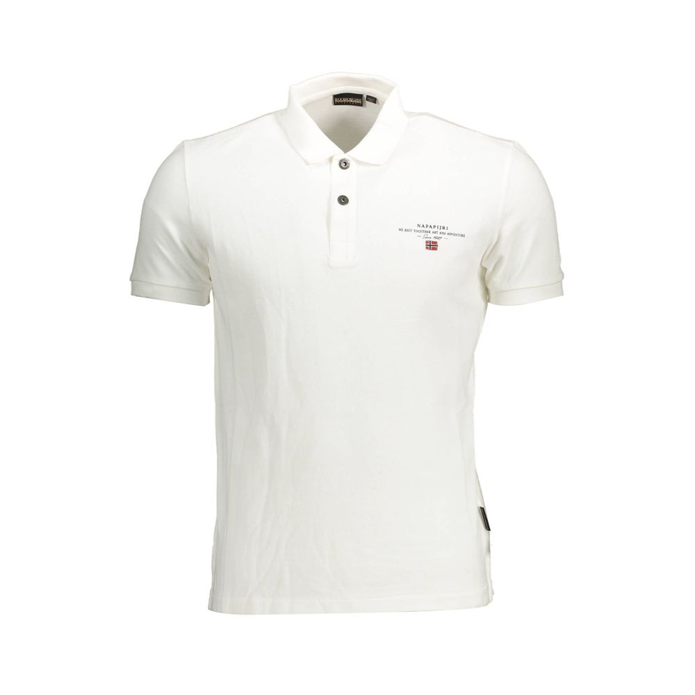 Napapijri Elegant White Embroidered Polo Shirt Napapijri