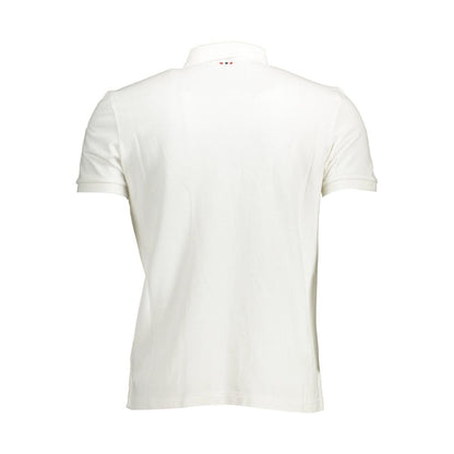 Napapijri Elegant White Embroidered Polo Shirt Napapijri