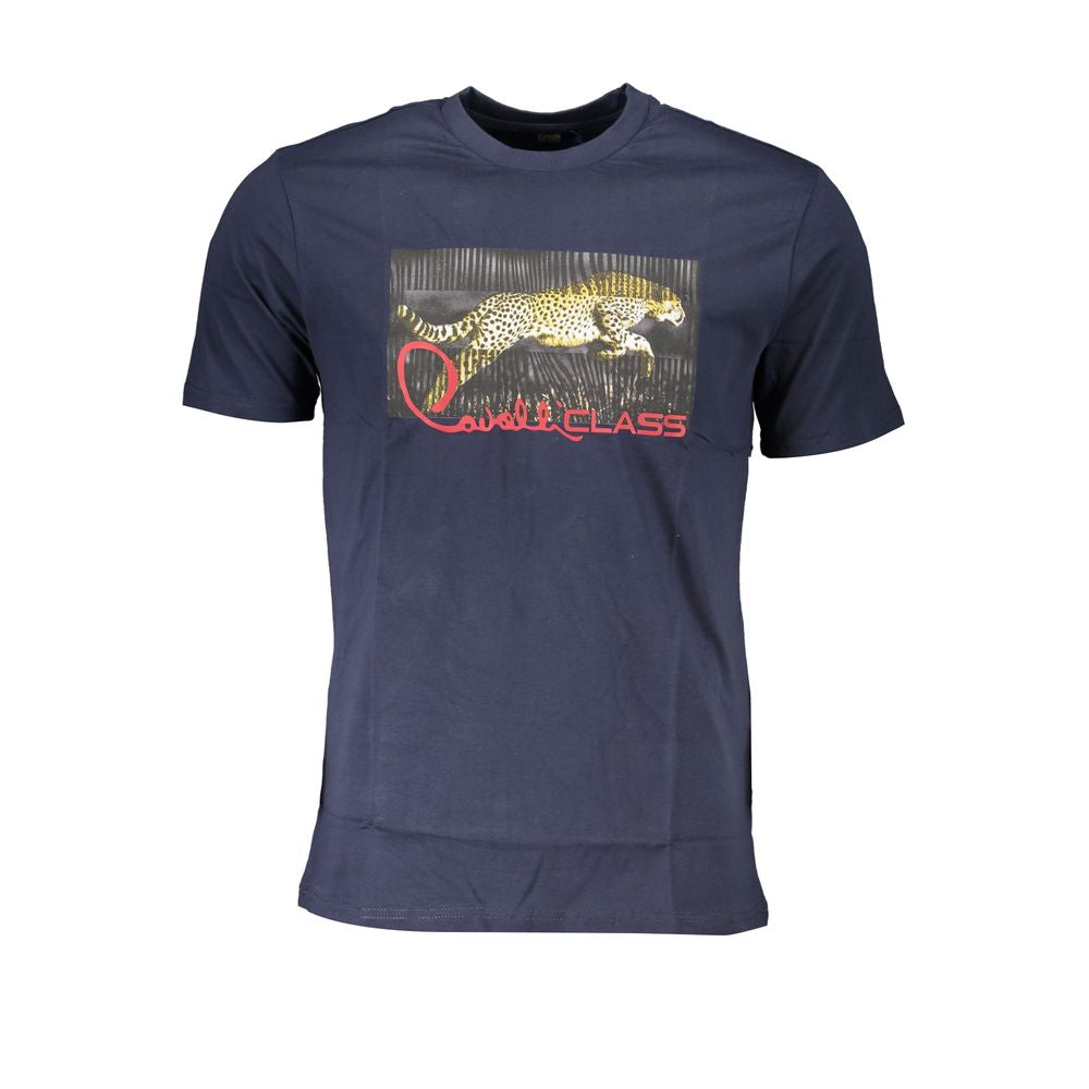 Cavalli Class Blue Cotton T-Shirt Cavalli Class