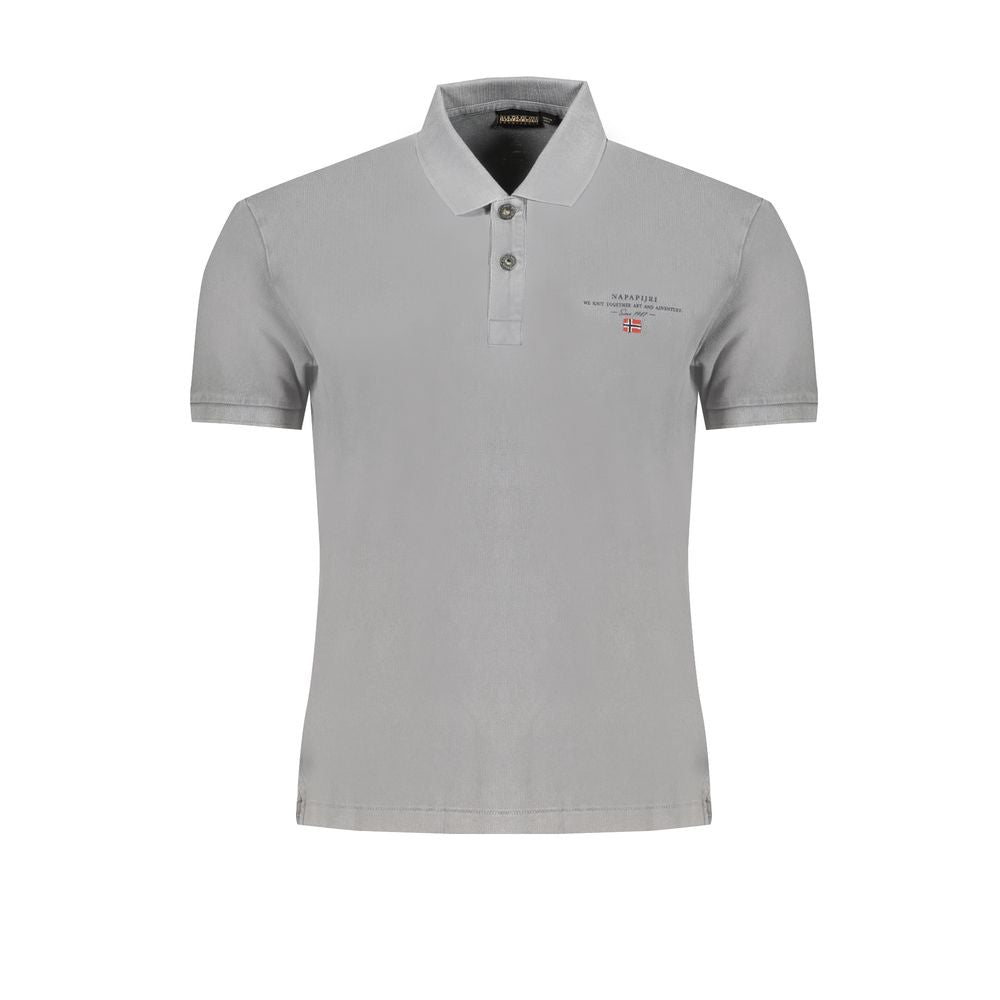 Napapijri Gray Cotton Polo Shirt Napapijri