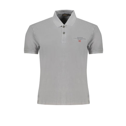 Napapijri Gray Cotton Polo Shirt Napapijri