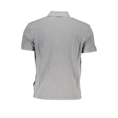 Napapijri Gray Cotton Polo Shirt Napapijri