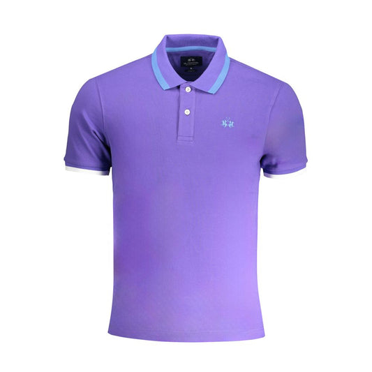 La Martina Purple Cotton Polo Shirt La Martina