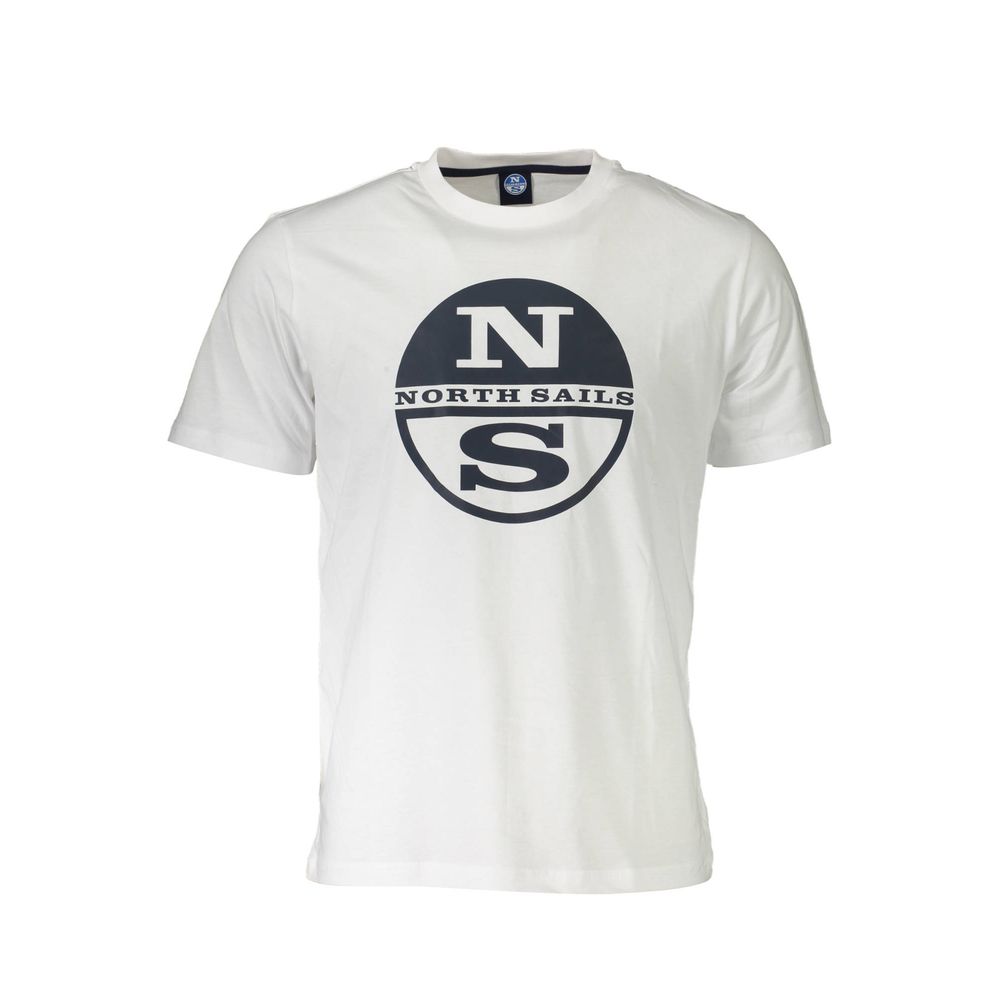 North Sails Crisp White Cotton Tee with Signature Print North Sails