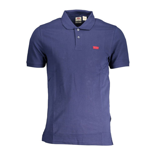 Levi's Svelte Blue Cotton Polo with Chic Logo Accent Levi's