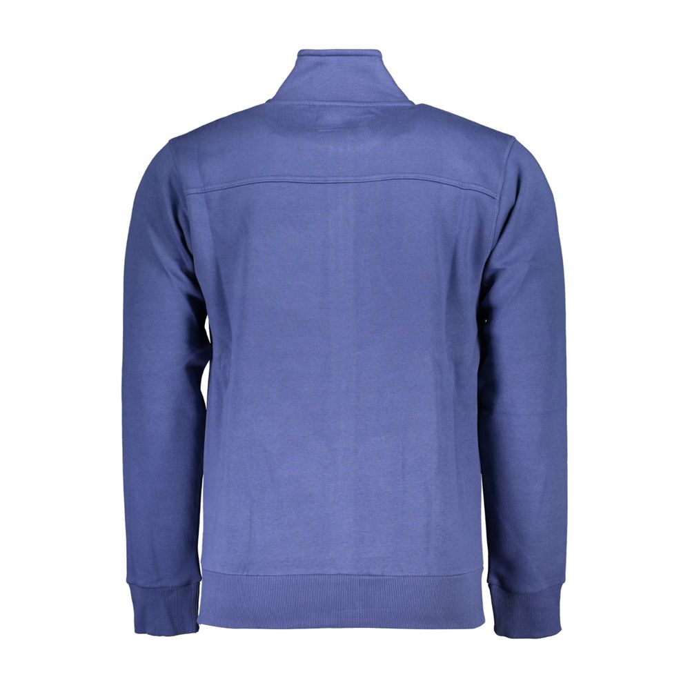 U.S. Grand Polo Classic Blue Zippered Sweatshirt with Embroidery U.S. Grand Polo