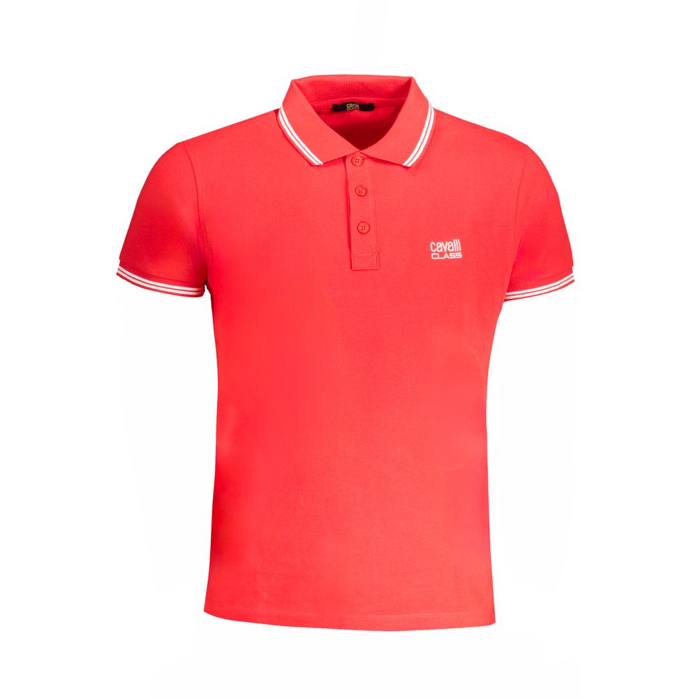 Cavalli Class Red Cotton Polo Shirt Cavalli Class