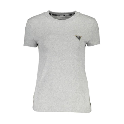 Guess Jeans Chic Gray Crew Neck Logo Tee Guess Jeans