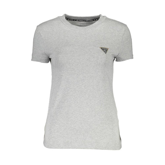 Guess Jeans Chic Gray Crew Neck Logo Tee Guess Jeans