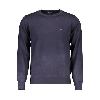 U.S. Grand Polo Equestrian Chic Blue Long-Sleeved Crew-Neck Sweater U.S. Grand Polo