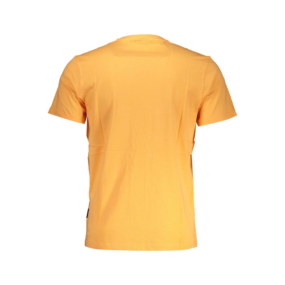 Napapijri Orange Cotton Tee with Signature Embroidery Napapijri