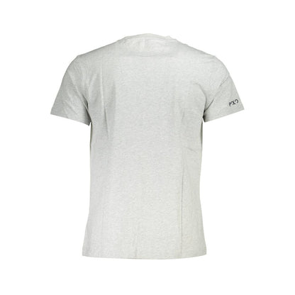 La Martina Elegant Gray Round Neck Tee with Iconic Logo La Martina