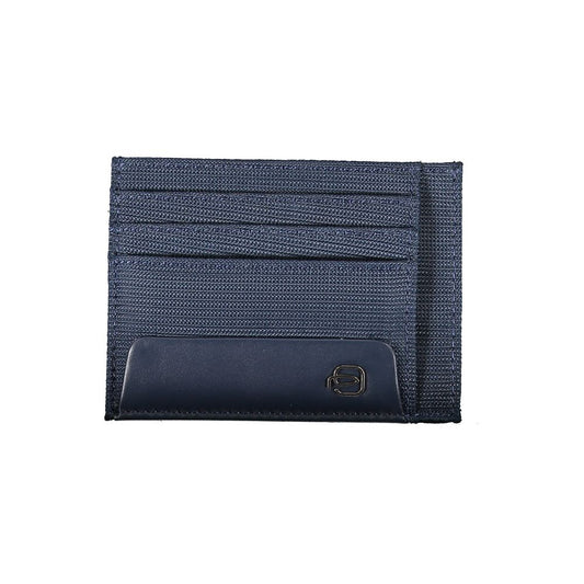 Piquadro Elegant Blue Card Holder with Contrast Details Piquadro