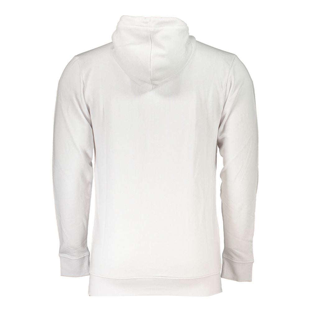 Cavalli Class Elegant White Hooded Sweatshirt with Logo Print Cavalli Class