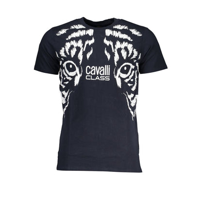 Cavalli Class Blue Cotton T-Shirt Cavalli Class