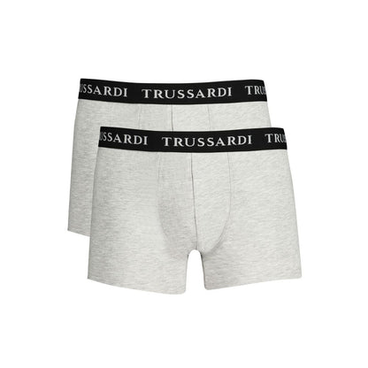 Trussardi Gray Cotton Underwear Trussardi